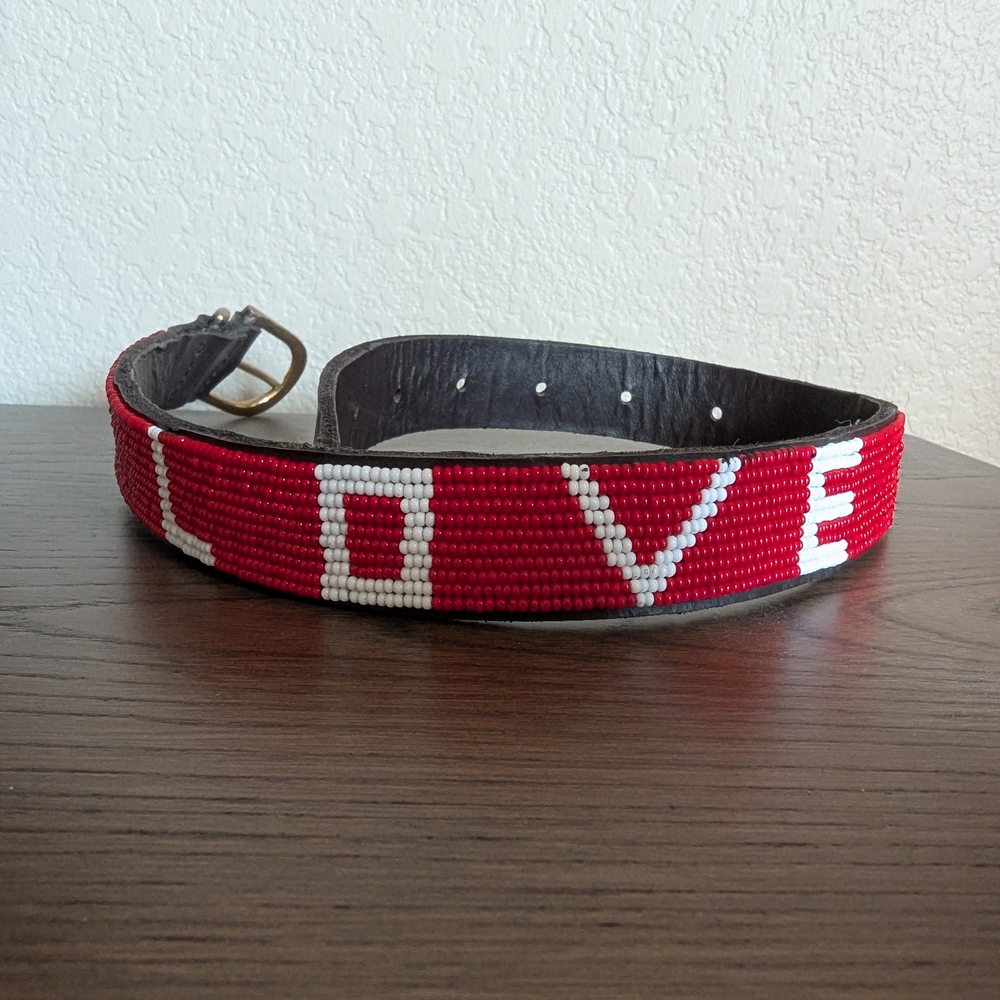 Ubuntu Beaded 'LOVE' Dog Collar with matching Owner Bracelet